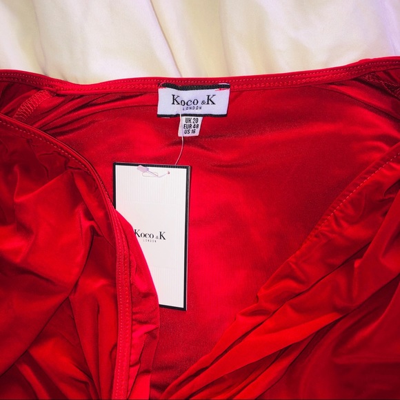 Koco & K London size 16 red knot front mini dress - Picture 5 of 10